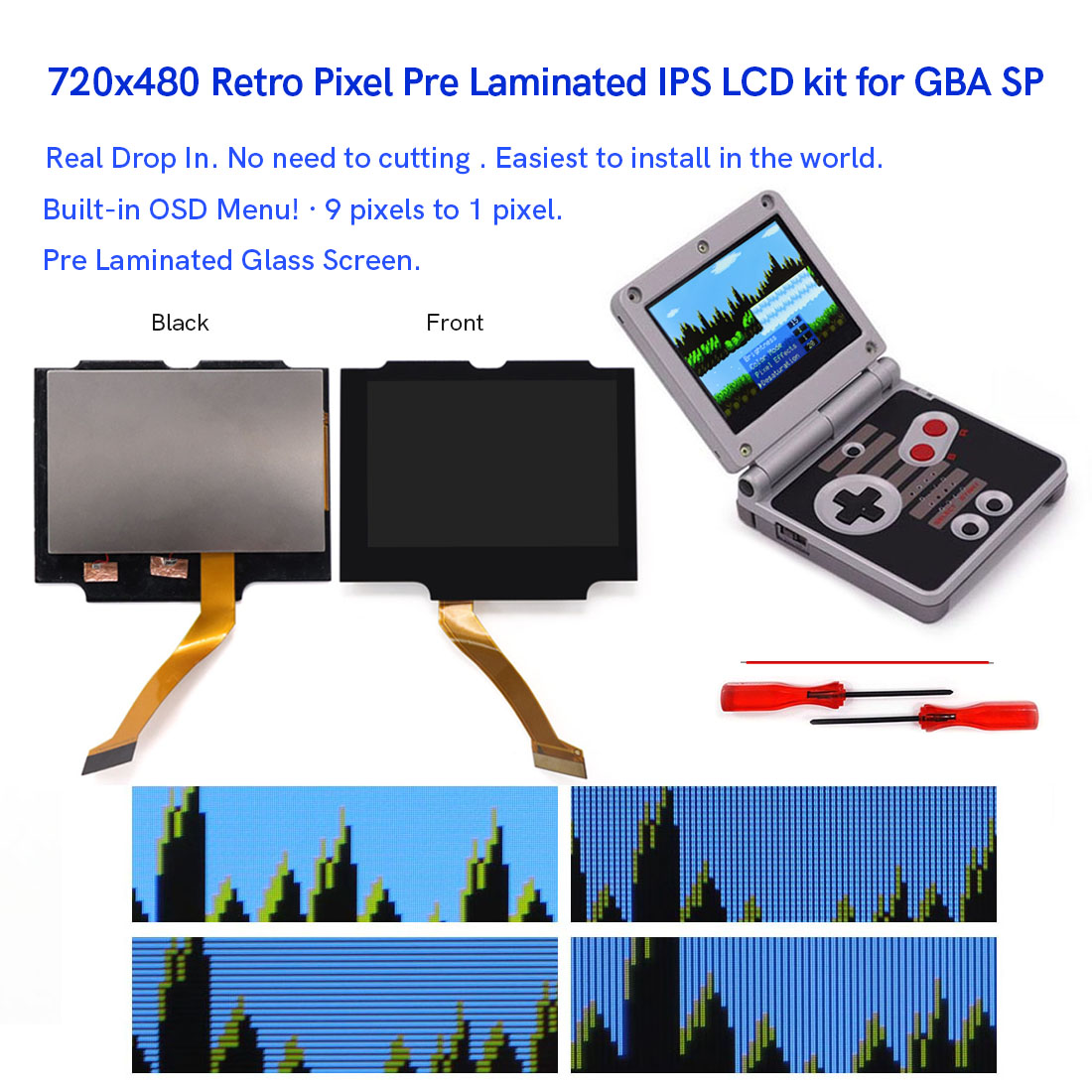 GBA SP V5 için HD 3.0 inç Lami - Lcd Screen Arcade incelemesi ve fiyatı